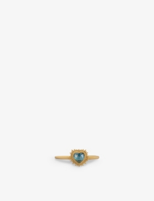 RACHEL JACKSON: Electric Love London blue-topaz 22ct gold-plated sterling silver ring