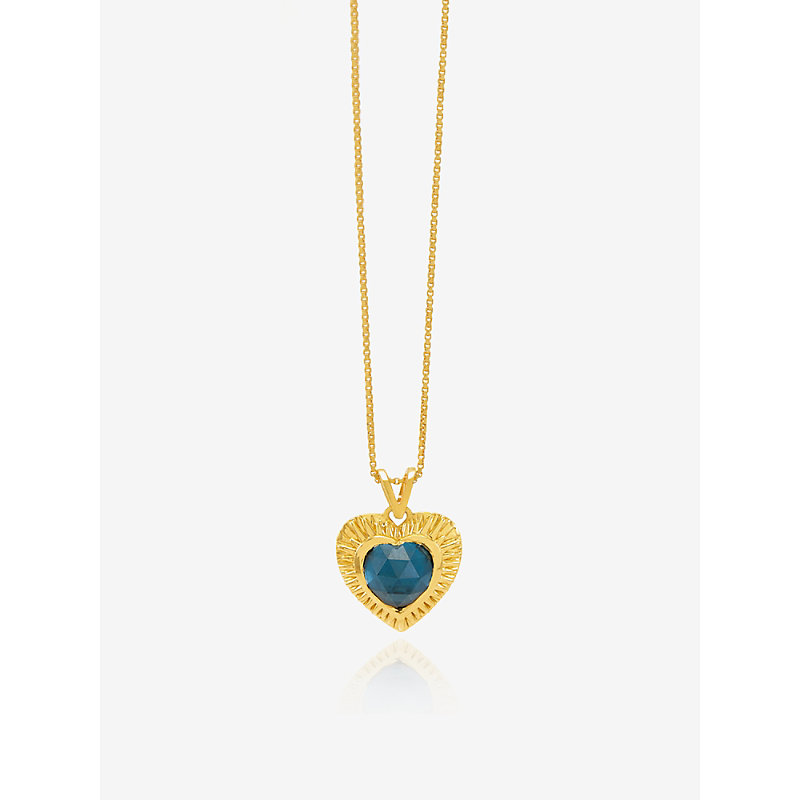 Rachel Jackson Womens Gold Electric Goddess 22ct Yellow Gold-plated Sterling Silver And Topaz Pendan