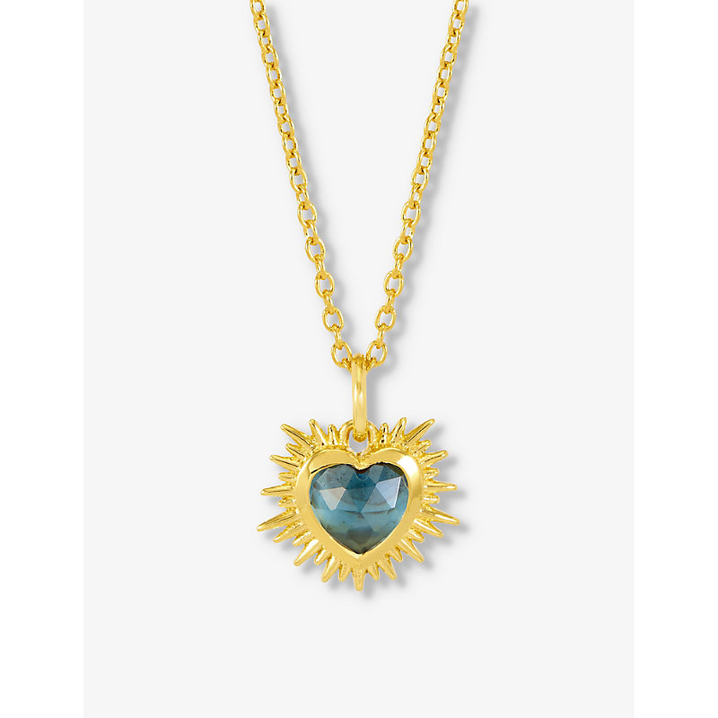 Shop Rachel Jackson December-birthstone Blue Topaz 22ct Gold-plated Sterling-silver Necklace