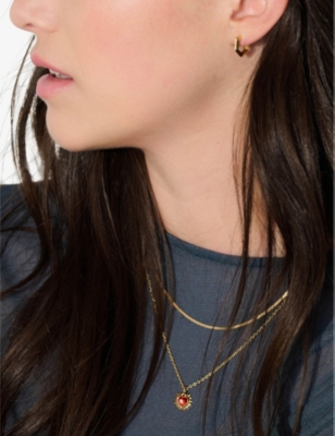 RACHEL JACKSON: January-birthstone garnet 22ct gold-plated sterling-silver necklace