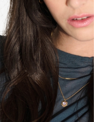 RACHEL JACKSON: July-birthstone moonstone 22ct gold-plated sterling silver necklace