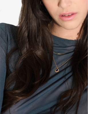 RACHEL JACKSON: September-birthstone sapphire 22ct gold-plated sterling-silver necklace