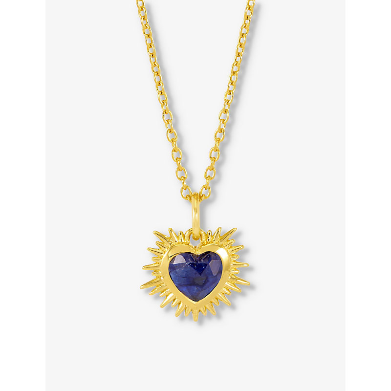 Shop Rachel Jackson September-birthstone Sapphire 22ct Gold-plated Sterling-silver Necklace
