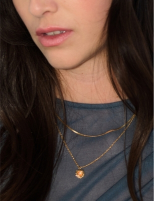 RACHEL JACKSON: Citrine November-birthstone 22ct gold-plated sterling-silver necklace