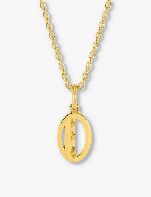 RACHEL JACKSON: Symbolic Number Zero 22ct yellow-gold plated sterling-silver pendant necklace