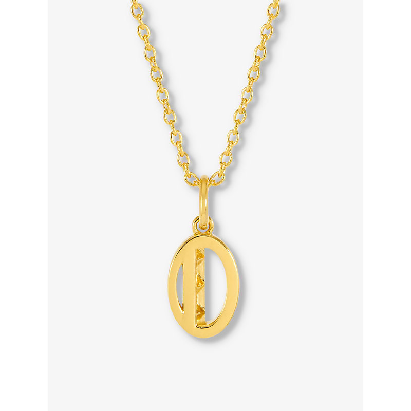 Rachel Jackson Womens Gold Symbolic Number Zero 22ct Yellow-gold Plated Sterling-silver Pendant Neck