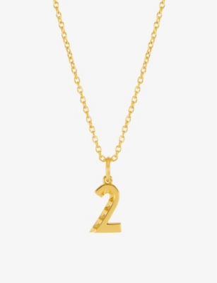 Shop Rachel Jackson Women's Gold Symbolic Number 2 22ct Yellow Gold-plated Sterling Silver Pendant Neckla