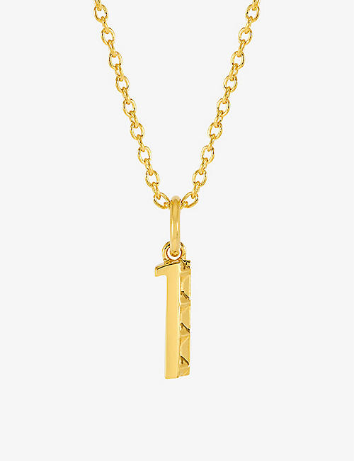 RACHEL JACKSON: Symbolic Number 1 22ct yellow gold-plated sterling silver pendant necklace