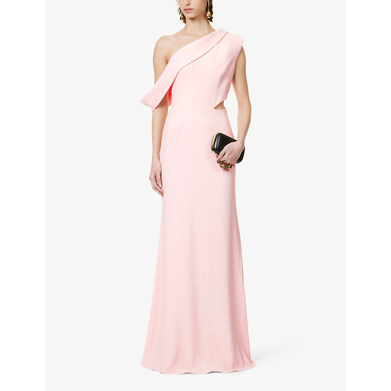 Shop Alexander Mcqueen Women's Venus Asymmetric Draped Cut-out Gown