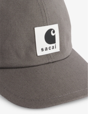 Shop Sacai X Carhartt Wip Women's Taupe Brand-patch Cotton-canvas Cap