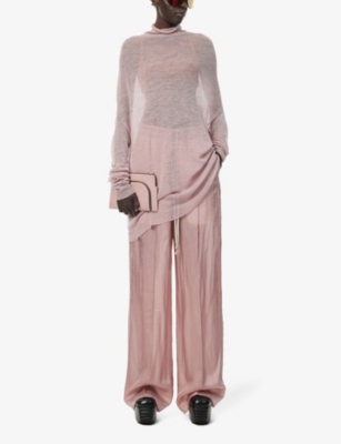 Shop Rick Owens Women's Dusty Pink Relaxed-fit Semi-sheer Wool Shroud