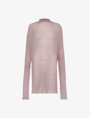 Shop Rick Owens Women's Dusty Pink Relaxed-fit Semi-sheer Wool Shroud