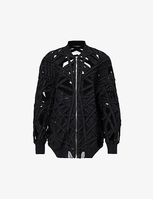 RICK OWENS: Panelled relaxed-fit woven jacket