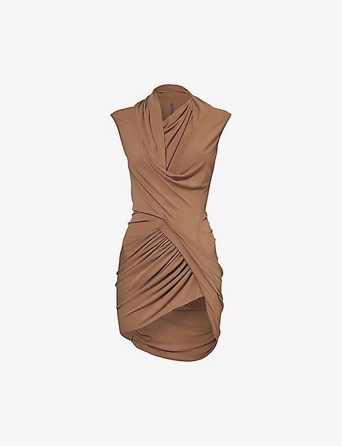RICK OWENS LILLIES: Magnetic draped slim-fit stretch-woven top