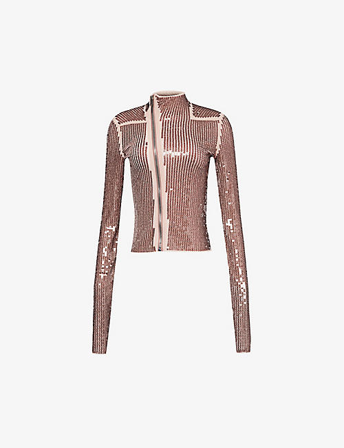 RICK OWENS LILLIES: Gary sequin-embellished stretch-mesh jacket