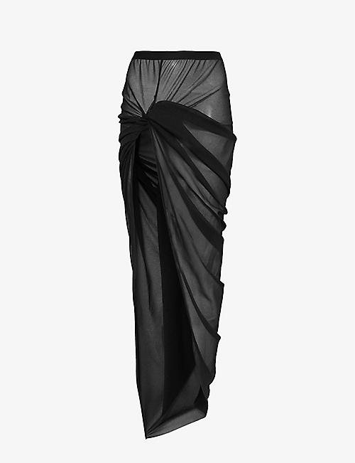 RICK OWENS LILLIES: Edfu semi-sheer slim-fit woven maxi skirt