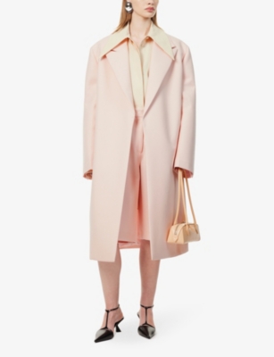 Shop Jil Sander Womens Quartz Belted Brushed-texture Wool-blend Coat