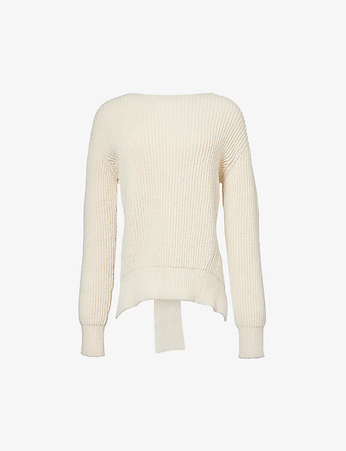 JIL SANDER: Self-tie relaxed-fit cotton and wool-blend jumper