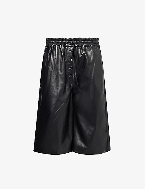 JIL SANDER: Relaxed-fit high-rise leather shorts