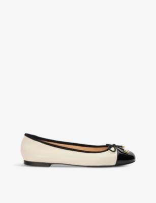 DUNE: Highest bow-embellished leather ballet flats