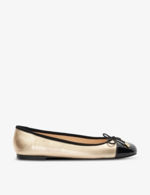 DUNE: Highest bow-embellished leather ballet pumps