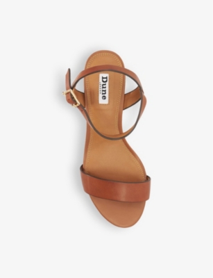 Shop Dune Women's Tan-leather Jelly Leather Heeled Sandals