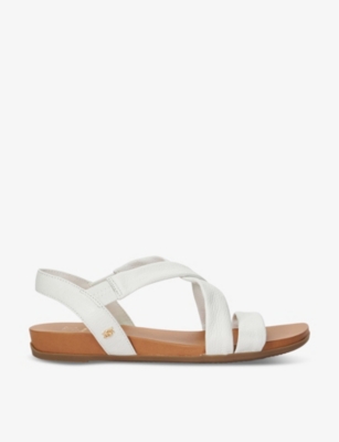 Shop Dune Women's White-leather Landies Multiple-strap Leather Sandals