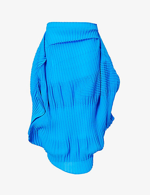 ISSEY MIYAKE: Aerate pleated knitted midi skirt
