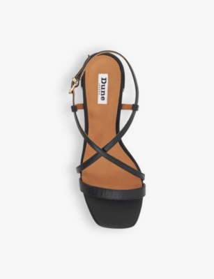 DUNE: Jaskell grained-leather heeled sandals