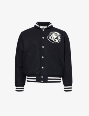 Shop Billionaire Boys Club Men's Vy Astro Varsity Brand-appliqué Relaxed-fit Woven Jacket In Navy