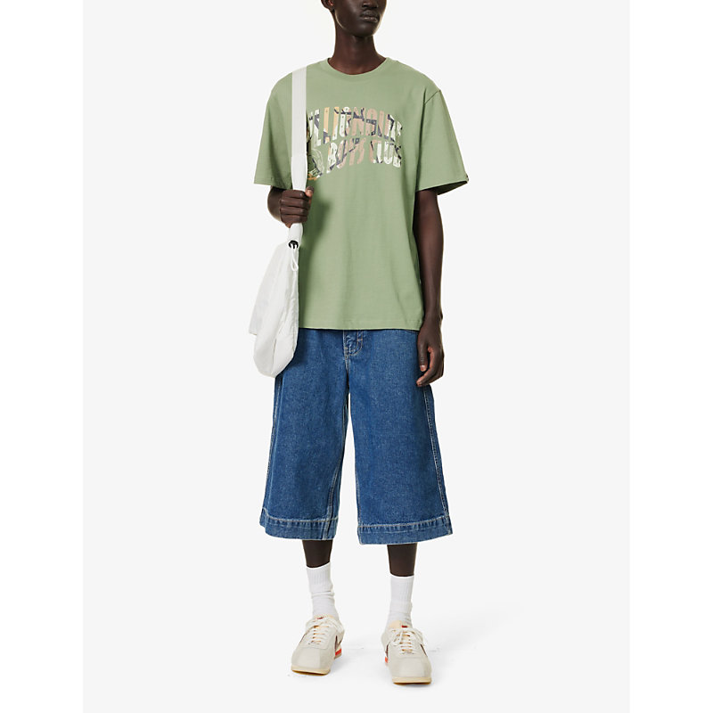 Shop Billionaire Boys Club Mens Green Camo Arch Logo-print Cotton-jersey T-shirt
