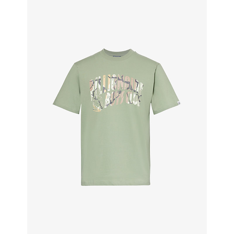 Shop Billionaire Boys Club Men's Green Camo Arch Logo-print Cotton-jersey T-shirt