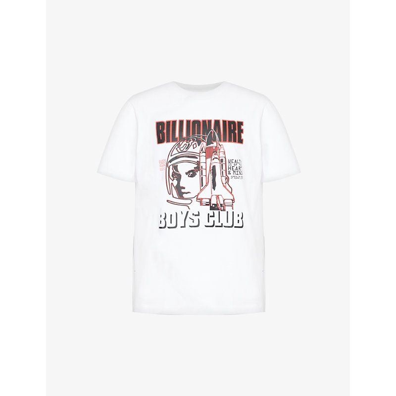 Shop Billionaire Boys Club Men's White Space Program Graphic-print Cotton-jersey T-shirt