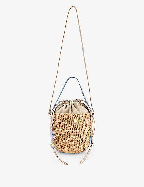 CHLOE: Woody small straw basket bag
