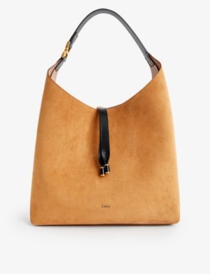 Chloé Chloe Womens Tan Marcie Leather Shoulder Bag