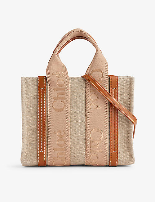 CHLOE: Woody canvas and leather shoulder bag