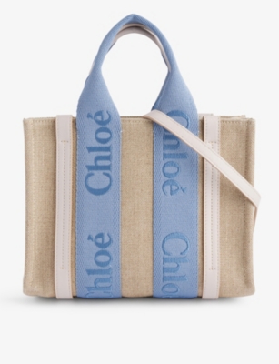 CHLOE: Woody canvas and leather shoulder bag