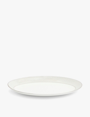 WEDGWOOD: Gio Gold Platinum bone-china oval dish 26cm
