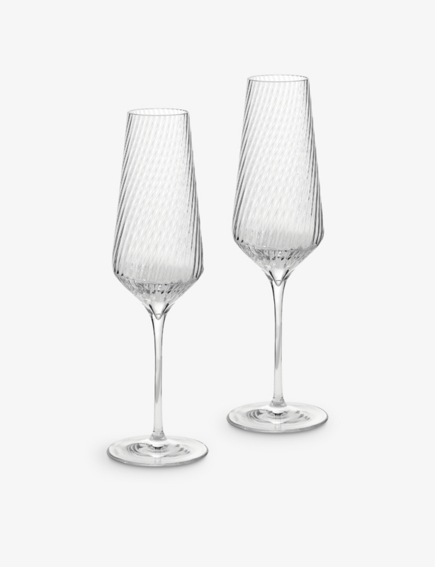 Vera Wang swirl crystal flute glasses set of two