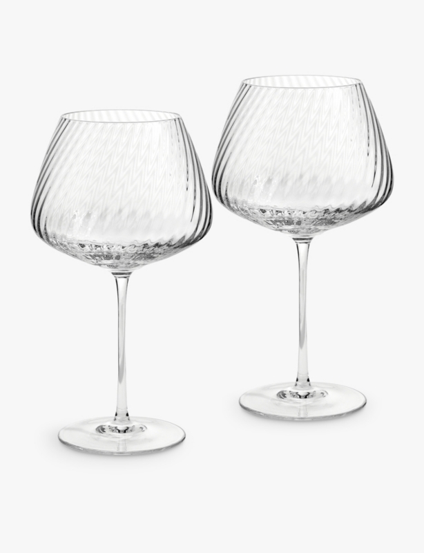 Vera Wang swirl red wine crystal glasses set of two