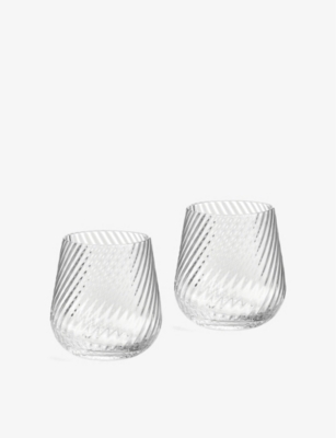 WEDGWOOD: Vera Wang swirl crystal tumblers set of two