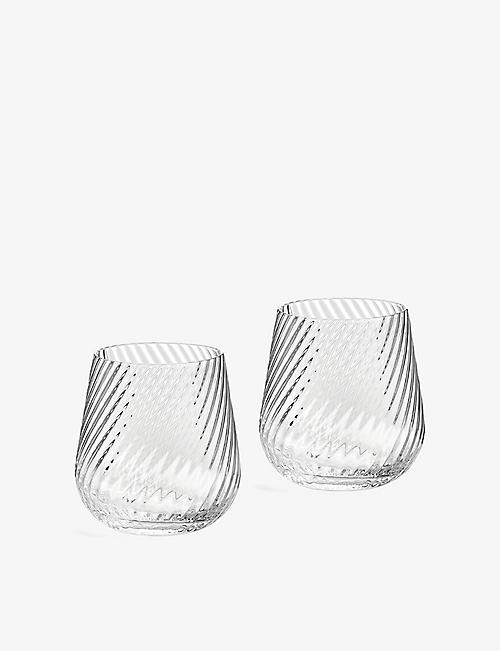 WEDGWOOD: Vera Wang swirl crystal tumblers set of two