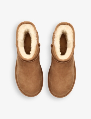UGG: Classic Mini Regenerate logo-patch suede and shearling ankle boots