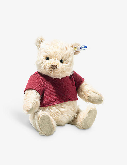 STEIFF：Disney Christopher Robin Winnie the Pooh 马海毛羊毛收藏泰迪熊 26 厘米