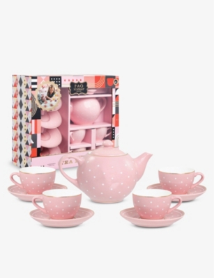 FAO SCHWARZ: Party spot-pattern 9-piece porcelain tea set