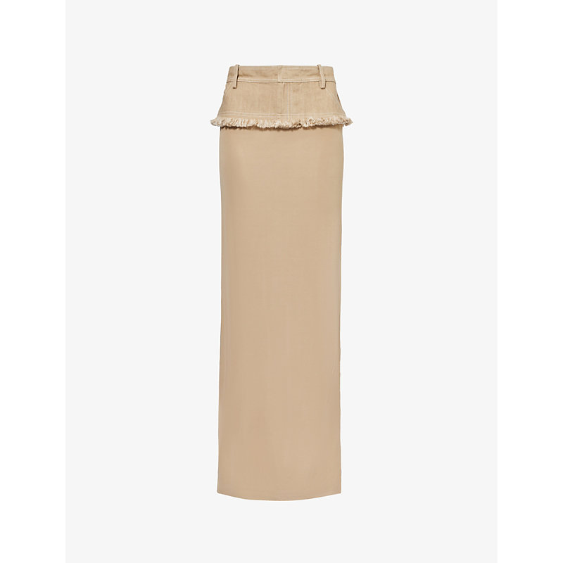Shop Christopher Esber Women's Incense Column Mid-rise Denim Maxi Skirt