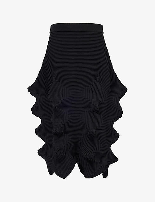 ISSEY MIYAKE: Linkage ribbed woven-blend midi skirt