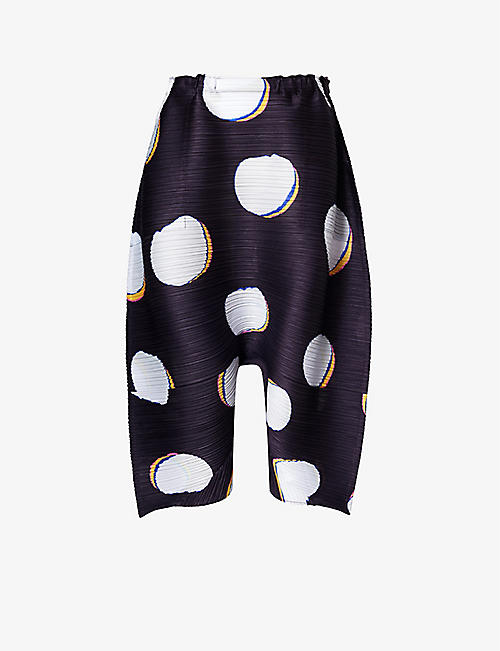PLEATS PLEASE ISSEY MIYAKE: Bean Dots pleated knitted trousers