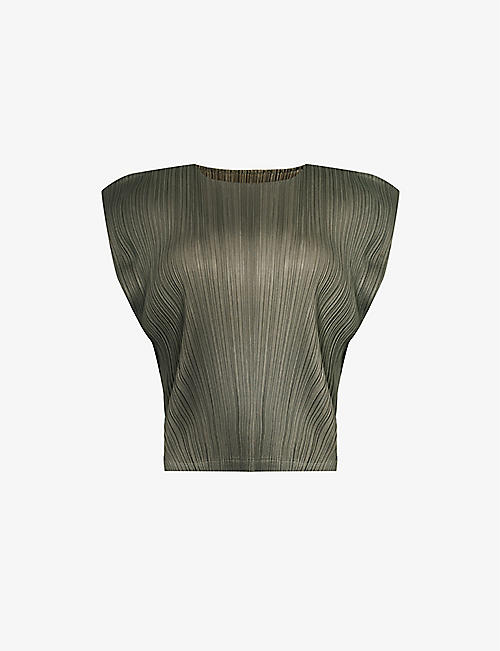 PLEATS PLEASE ISSEY MIYAKE: Basic pleated knitted top