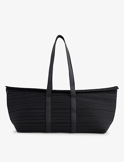 PLEATS PLEASE ISSEY MIYAKE: Pleated detachable-strap knitted shoulder bag